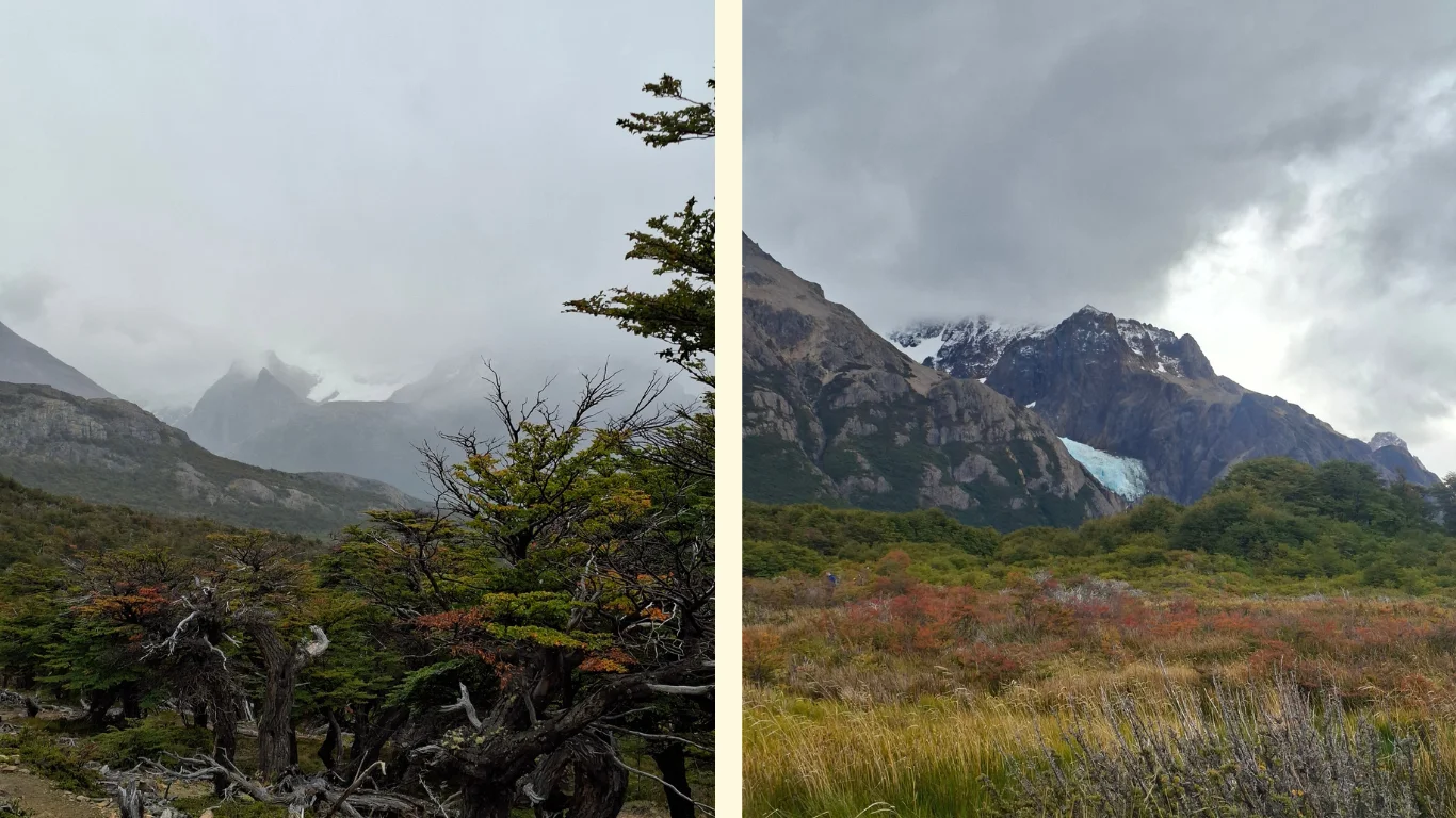 Les dues imatges pertànyen a un paisatge de muntanya.